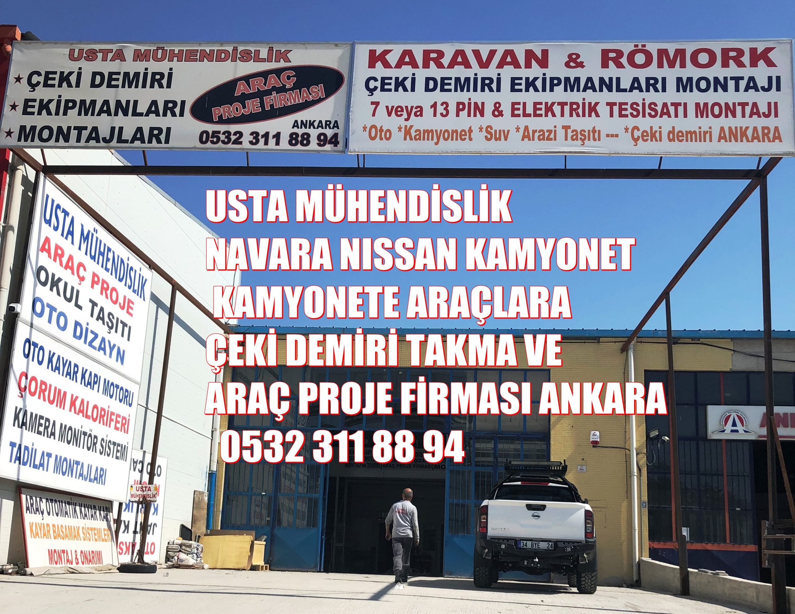 NAVARA KAMYONET araçlara Çeki Demiri TAKMA BAGLAMA MONTAJ ve araç proje firması ANKARA USTA MÜHENDİSLİK 05323118894