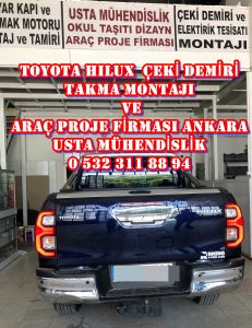 Toyota Hılux »KAMYONET ÇİFT TEK KABİN 4X4/4X2/ ÇEKİ KANCASI DEMİRİ MONTAJI ANKARA » ARAÇ PROJE FİRMASI ANKARA USTA MÜHENDİSLİK 05323118894